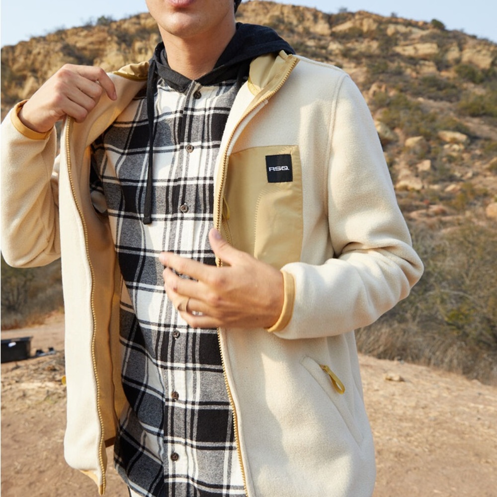 RSQ Solid Polar Mens Fleece Sweatshirt, size S